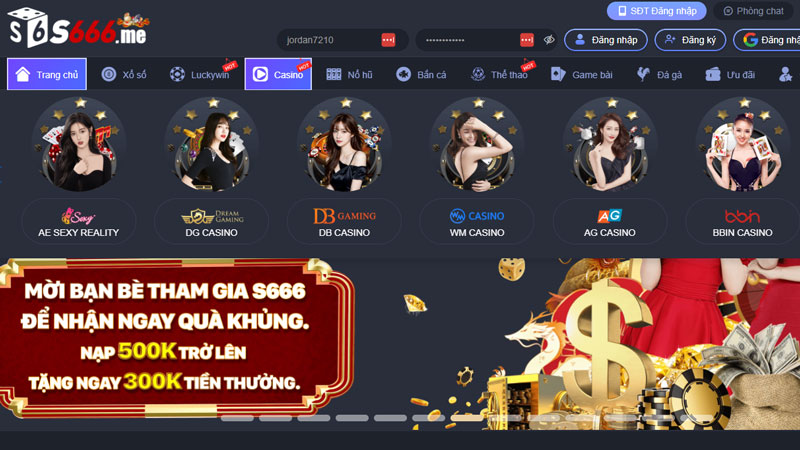 Truy cập vào website S666 để đăng nhập